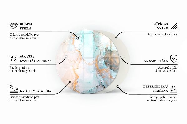 Kulatá podložka pod krb Rez na kovovém povrchu