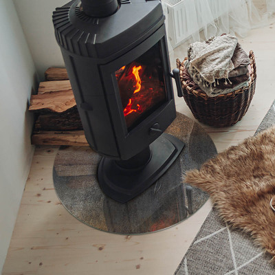 Kulatá skleněná podložka pod kamna Abstraktní vzor s různými texturami