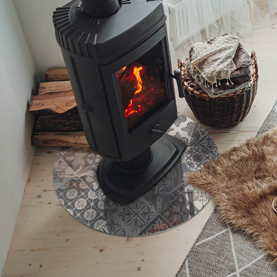 Kulaté sklo pod krbová kamna Uspořádání mozaikových dekorací