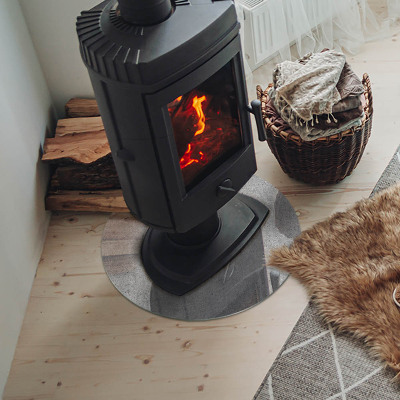 Kulatá skleněná podložka pod kamna Betonová textura v syrovém stylu