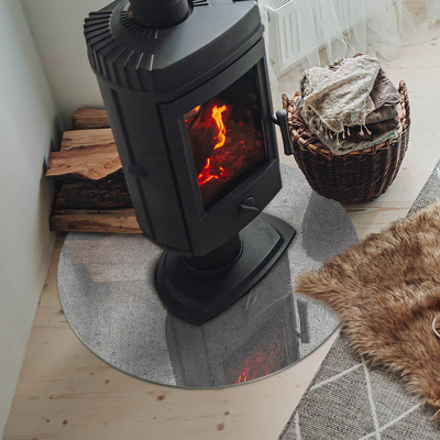 Kulatá skleněná podložka pod kamna Betonová textura v syrovém stylu