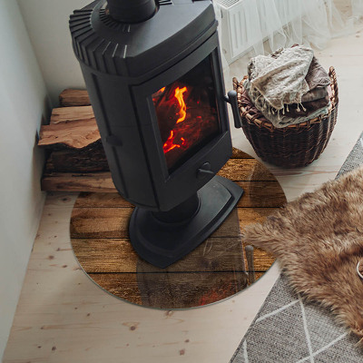 Kulatá podložka pod krb Přírodní dřevěná textura