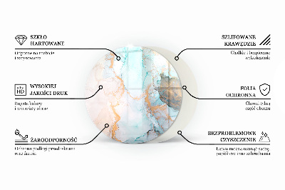 Kulatá skleněná podložka pod kamna Mozaikový motiv s květinovými akcenty