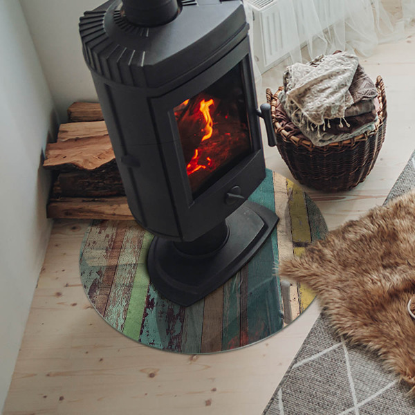 Kulatá skleněná podložka pod kamna Barvy desek v různých tónech