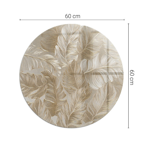 Kulatá skleněná podložka pod kamna Jemné vzory listů