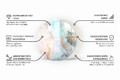 Kulatá skleněná podložka pod kamna Geometrická abstrakce ve tvarech