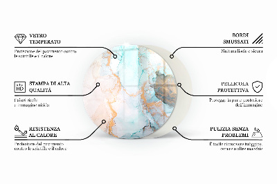 Kulatá skleněná podložka pod kamna Geometrická abstrakce ve tvarech