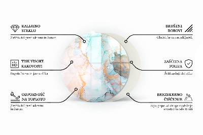 Kulatá skleněná podložka pod kamna Geometrická abstrakce ve tvarech