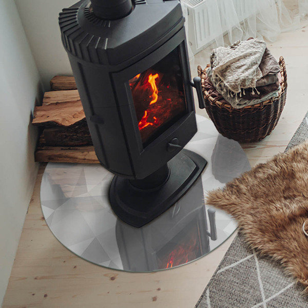 Kulatá skleněná podložka pod kamna Geometrická abstrakce ve tvarech