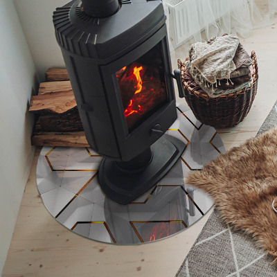 Kulatá skleněná podložka pod kamna Vzor trojrozměrných tvarů