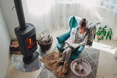 Kulaté sklo pod krbová kamna Abstraktní texturní motiv