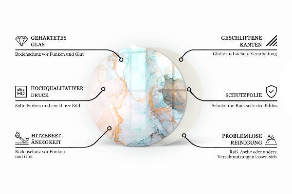 Kulatá podložka pod krb Mozaikové dekorativní vzory