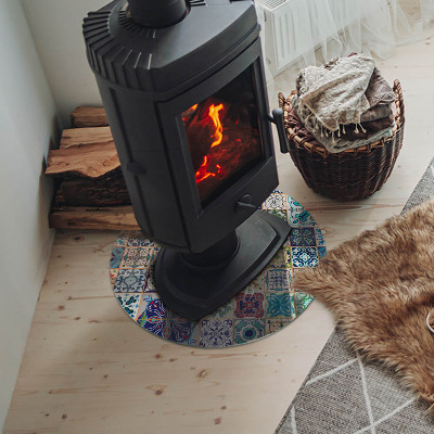 Kulatá podložka pod krb Mozaikové dekorativní vzory