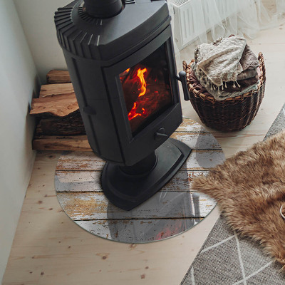 Kulatá podložka pod krb Rezavé dřevěné prkno