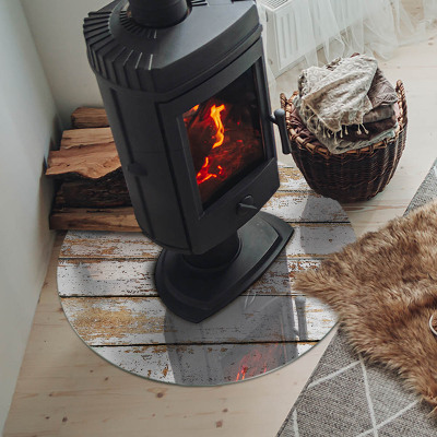 Kulatá podložka pod krb Rezavé dřevěné prkno