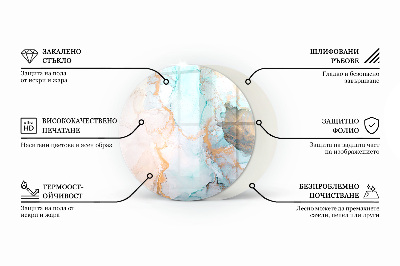 Kulatá skleněná podložka pod kamna Květinový motiv s motýly
