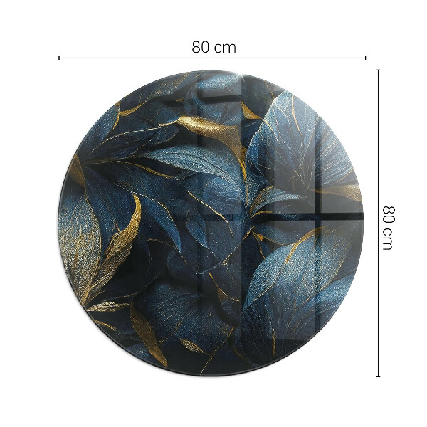 Kulatá skleněná podložka pod kamna Stylové listy ve struktuře