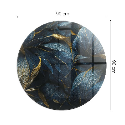 Kulatá skleněná podložka pod kamna Stylové listy ve struktuře