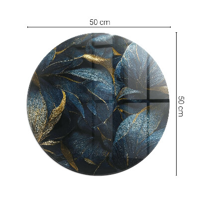 Kulatá skleněná podložka pod kamna Stylové listy ve struktuře