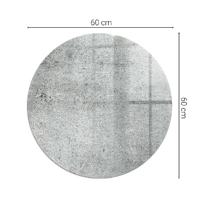 Kulatá skleněná podložka pod kamna Surový beton v minimalistickém stylu