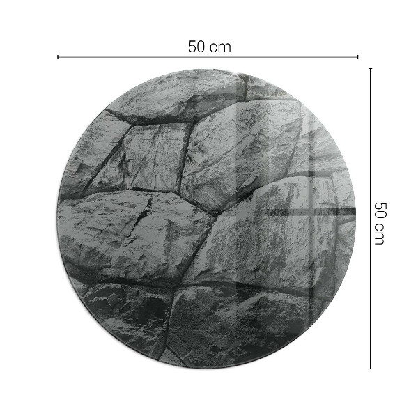 Kulatá skleněná podložka pod kamna Kamenný styl v přírodní verzi
