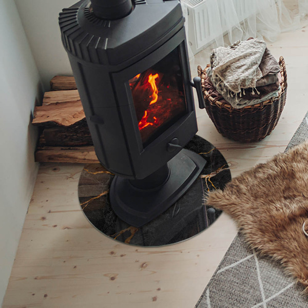 Kulatá podložka pod krb Mramorový styl s jemným žilkováním