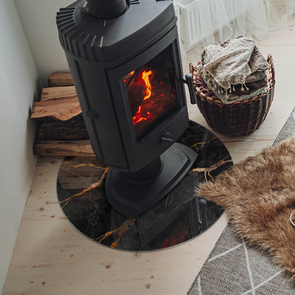 Kulatá podložka pod krb Mramorový styl s jemným žilkováním