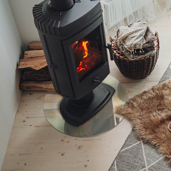 Kulatá skleněná podložka pod kamna Abstraktní mramorový motiv