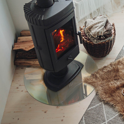 Kulatá skleněná podložka pod kamna Abstraktní mramorový motiv