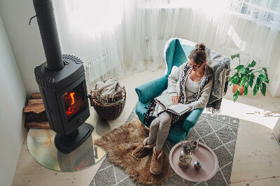 Kulatá skleněná podložka pod kamna Abstraktní mramorový motiv