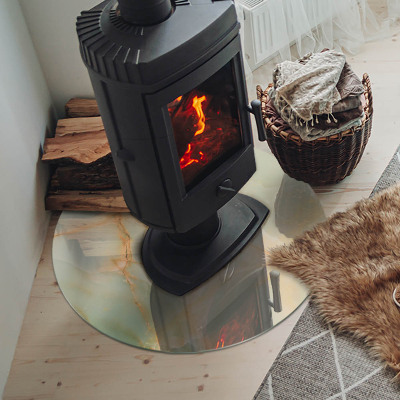 Kulatá skleněná podložka pod kamna Abstraktní mramorový motiv