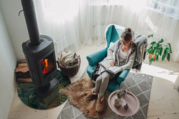 Kulaté sklo pod krbová kamna Rostlinné vzory s motýly