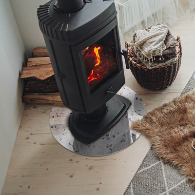 Kulatá podložka pod krb Kamenný vzor s malými akcenty