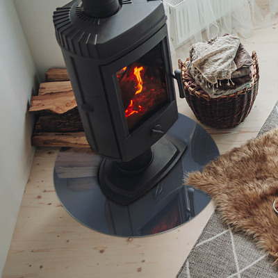 Kulaté sklo pod krbová kamna Barva: Tmavě modrá