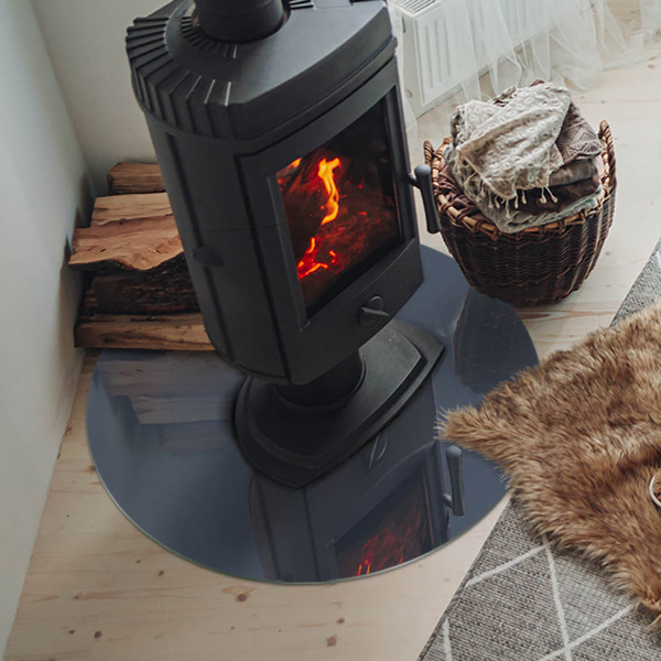 Kulaté sklo pod krbová kamna Barva: Tmavě modrá