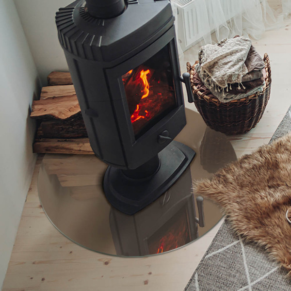 Kulaté sklo pod krbová kamna Barva Hnědá