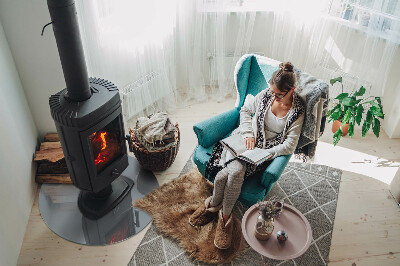 Kulaté sklo pod krbová kamna Barva šedá