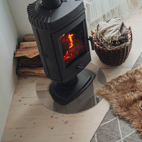 Kulatá skleněná podložka pod kamna Barva Hnědá