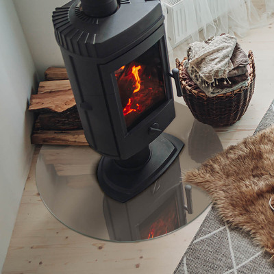 Kulatá skleněná podložka pod kamna Barva Hnědá