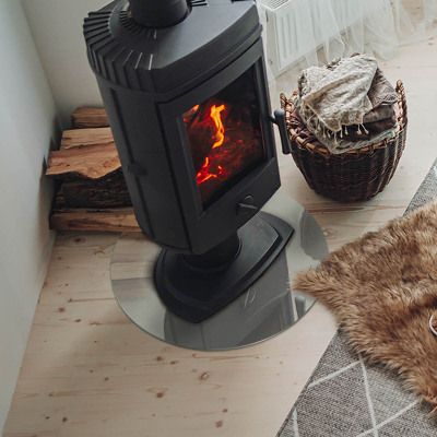 Kulaté sklo pod krbová kamna Barva Šedozelená