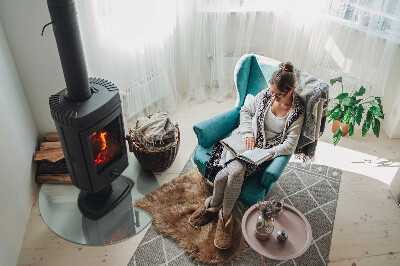 Kulatá skleněná podložka pod kamna Barva světle zelená