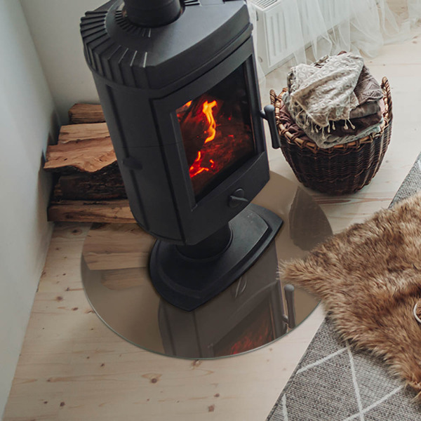 Kulaté sklo pod krbová kamna Barva Hnědá