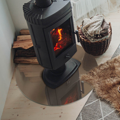 Kulaté sklo pod krbová kamna Barva Hnědá