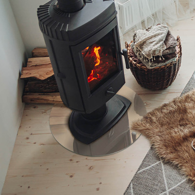 Kulaté sklo pod krbová kamna Barva béžová