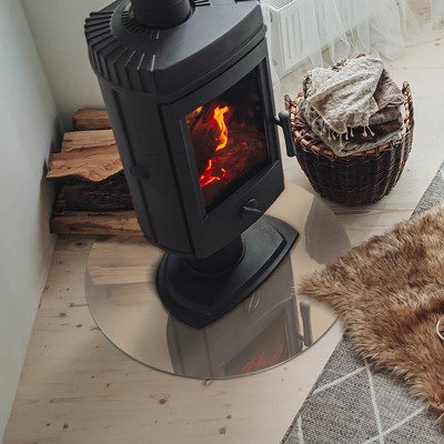 Kulaté sklo pod krbová kamna Barva béžová