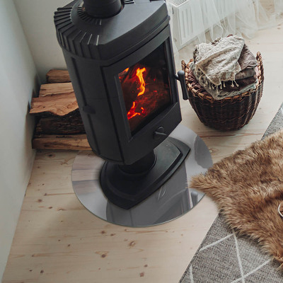 Kulaté sklo pod krbová kamna Barva Světle šedá