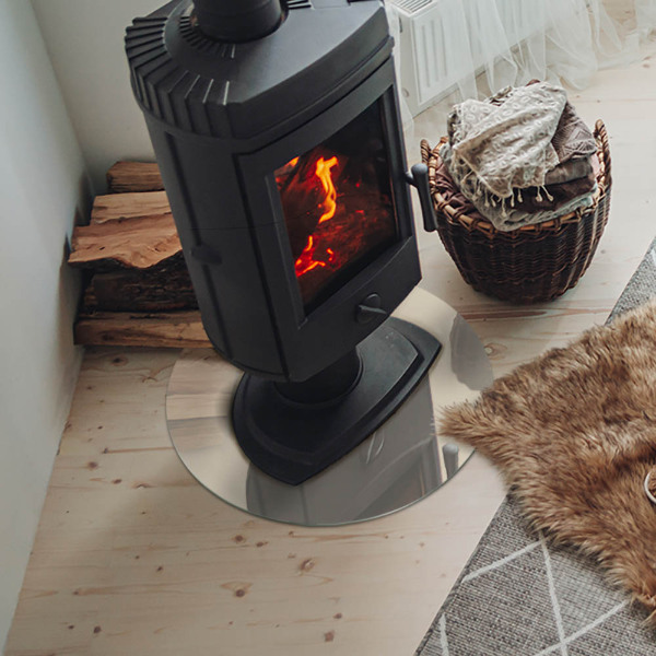 Kulatá skleněná podložka pod kamna Barva béžová