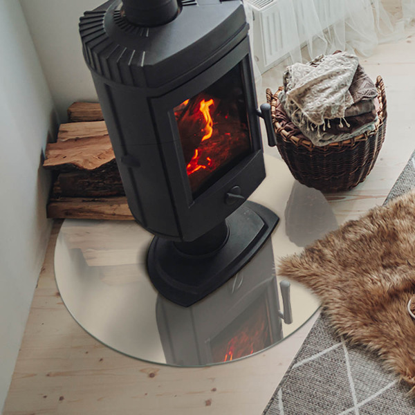 Kulatá skleněná podložka pod kamna Barva béžová