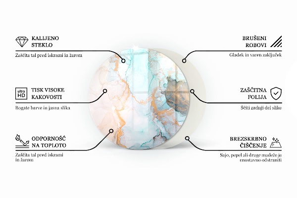Kulaté sklo pod krbová kamna Slonovinová barva