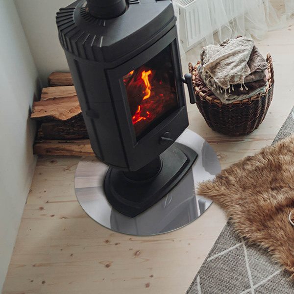 Kulatá skleněná podložka pod kamna Barva Bílá